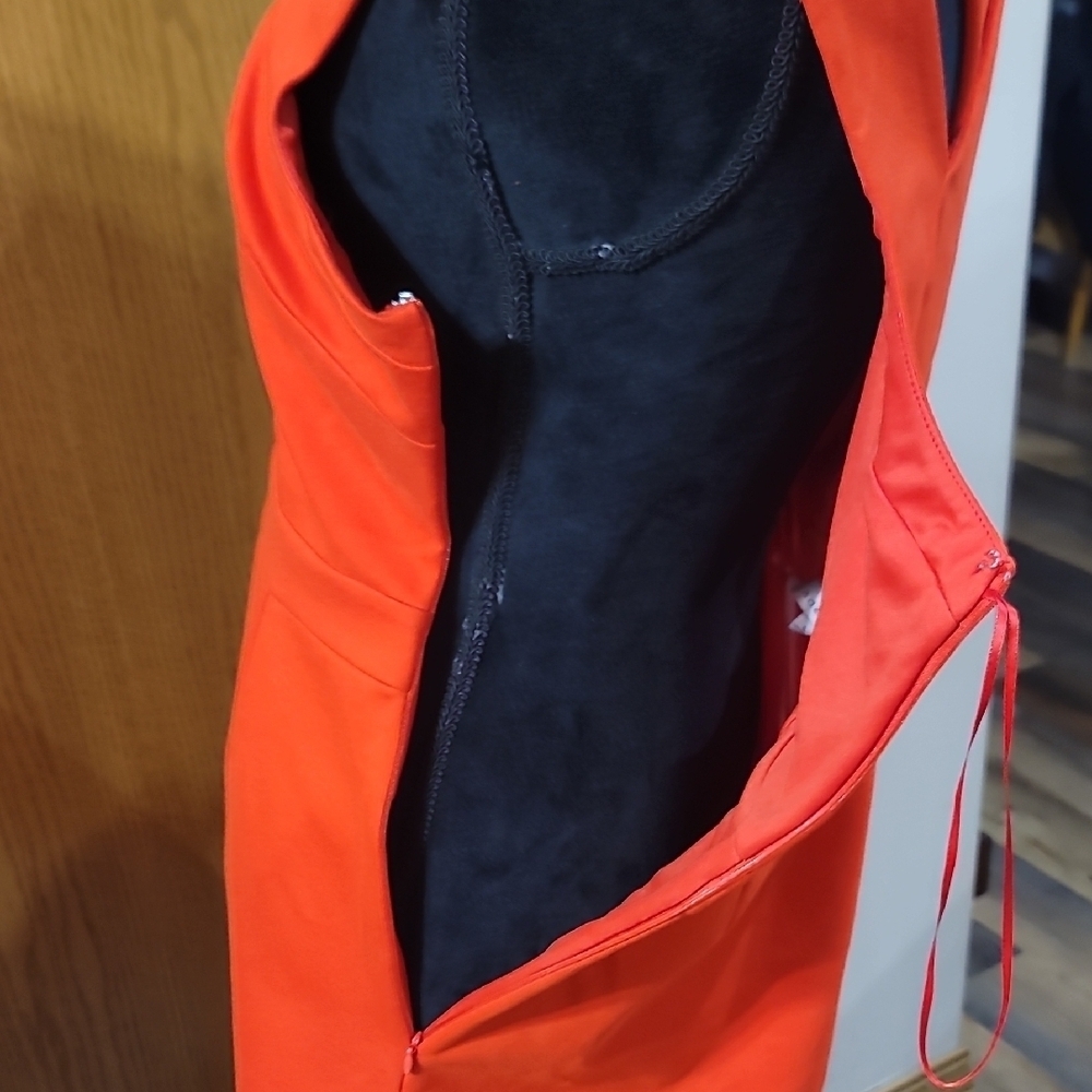 Adelyn Rae Bold Orange Cross-Strap Mini Dress - Picture 5 of 9